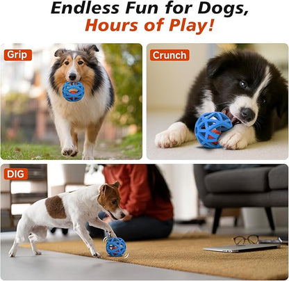 Interactive Dog Toy, Smart Jumping Bouncing Ball Inside Durable Rubber Shell, Automatic Moving Vibrating Ball for Medium/Large Dogs, Dog Enrichment Toy to Keep Them Busy (Blue &amp; Orange)