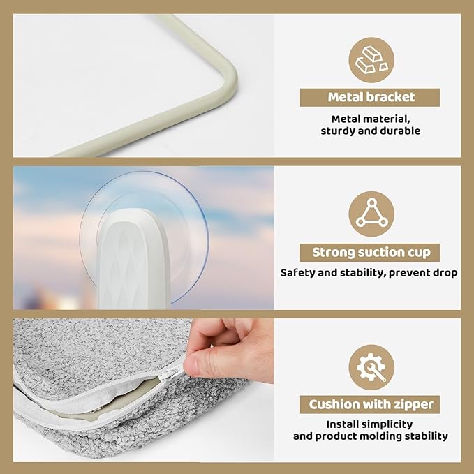 Cat Window Perch &amp; Hammock - Exquisite Sofa Fabric, Safe &amp; Comfortable Design with 4 Strong Suction Cups - Ideal for Large Cats (High Grade Gray, Large)