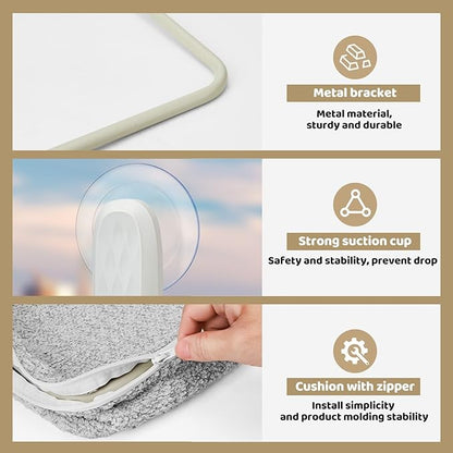 Cat Window Perch &amp; Hammock - Exquisite Sofa Fabric, Safe &amp; Comfortable Design with 4 Strong Suction Cups - Ideal for Large Cats (High Grade Gray, Large)