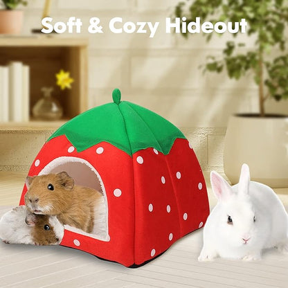Guinea Pig Hideout Bed Rabbit House Cave Accessories Cozy Hide-Out for Bunny Hedgehog Ferret Chinchilla&amp;Other Small Animals