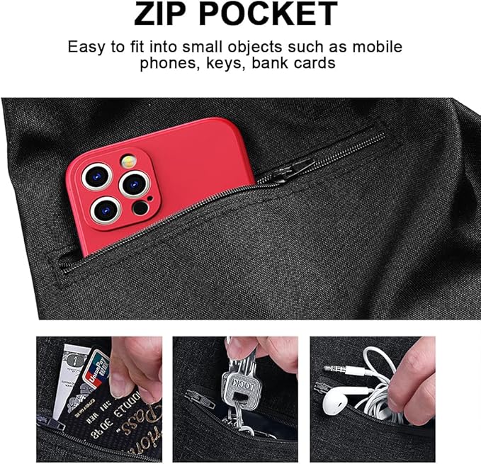Tomkas Small Dog Sling Carrier - Zipper pocket &amp; Adjustable strap &amp; Zip Pocket - for 8 - 15 lbs pets(Black)Pupppy