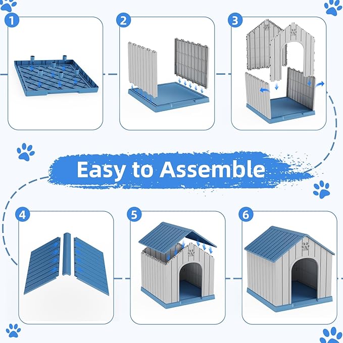 Vixzen Dog Houses Resin Outdoor Dog Kennel Small Indoor Dog House for Home &amp; Garden Use
