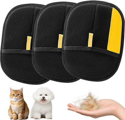 2025 Pet Hair Removal Glove for Cats &amp; Dogs,3pcs Electrostatic Pet Hair Remover,Efficient Grooming Gloves for Pet Hair,Reusable Cat &amp; Dog Hair Remover for Furniture,Couch,Curtain,Carpet