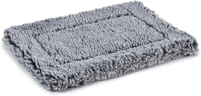 Stoutwool Indestructible Dog Bed - Fluffy Chew Proof Dog Crate Pad - Tough Kennel Pad for Aggressive Chewers - Washable, Ideal for Toy Breeds &amp; Fits 18-Inch Crate - 17"x11", Charcoal