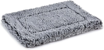 Stoutwool Indestructible Dog Bed - Fluffy Chew Proof Dog Crate Pad - Tough Kennel Pad for Aggressive Chewers - Washable, Ideal for Toy Breeds &amp; Fits 18-Inch Crate - 17"x11", Charcoal