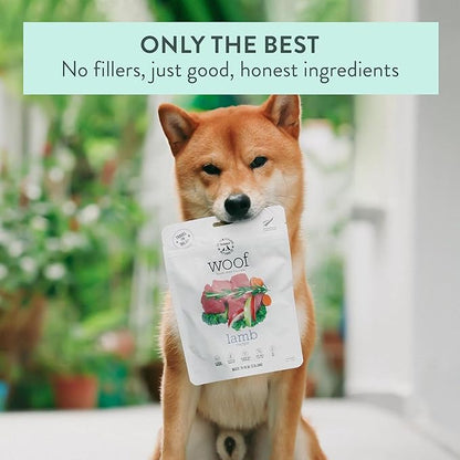Woof Freeze Dried Dog Food - Lamb Recipe, High Protein, Dog Food Topper &amp; Dog Treats, All Life Stages, 1.76 oz