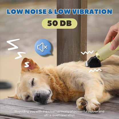 Pet Grooming Clippers 280W for Thick Heavy Coats, 2000-6000rpm Stepless Speed Control &amp; 10ft Power Cord, Low Noise< 50db, Dog Trimmer Kit with Extra Detachable Blade (280W)