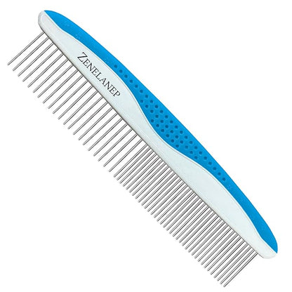 Dog Grooming Comb for Matting – Metal Dematting Comb with Stainless Steel Teeth &amp; Non-Slip Handle (Style 1)