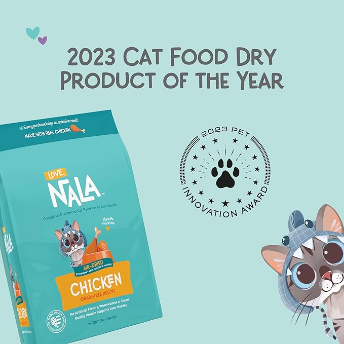 LOVE, NALA - Chicken Air Dried Cat Food - Award Winning - Made in USA - Complete &amp; Balanced Cat Food for All Life Stages- 1 Bag - 1 lb.