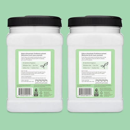 Fresh Wave Odor Removing Gel Refill, 63 oz., Pack of 2 - Safer Odor Absorbers for Home, Natural Plant-Based Odor Eliminator, Every 15 oz. lasts 30-60 Days, For Cooking, Trash &amp; Pets