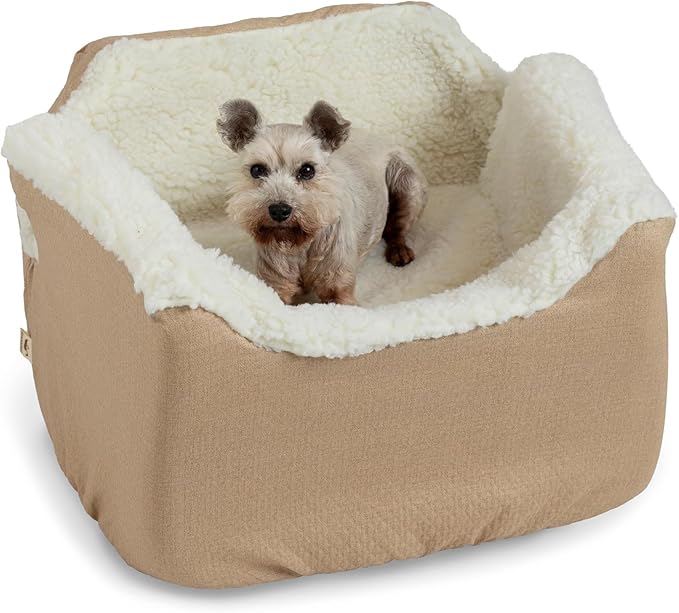 Snoozer Lookout I Car Seat - Dog Car Seats for Small Dogs, Puppy Booster Bed for Small &amp; Medium Sized Pets Up to 25 Lbs, Elevated, Washable - Medium, Birch Diamond
