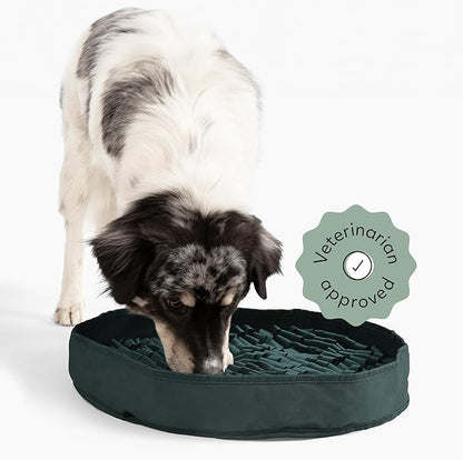 Reggie Stimulating Feeder Mat for Dogs | Relieve Speed Eating, Boredom, Stress | Vet-Approved &amp; Ideal for All Ages, Dog Breeds, and Sizes (Hunter Green Feeder Mat)