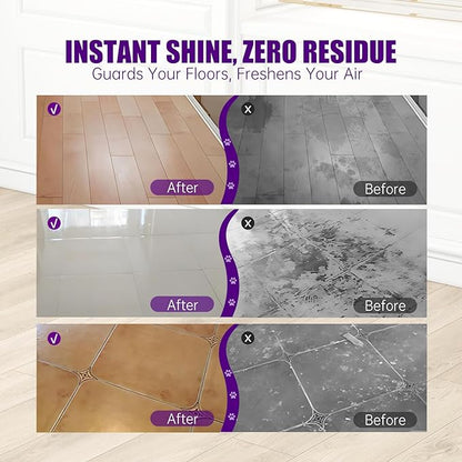 Floor Cleaning Solution Compatible with Tineco iFLOOR Series, All Robot Vacuums &amp; Wireless Wet-Dry Mops, 4 Bottle Floor Cleaner Refill, Lavender Scent