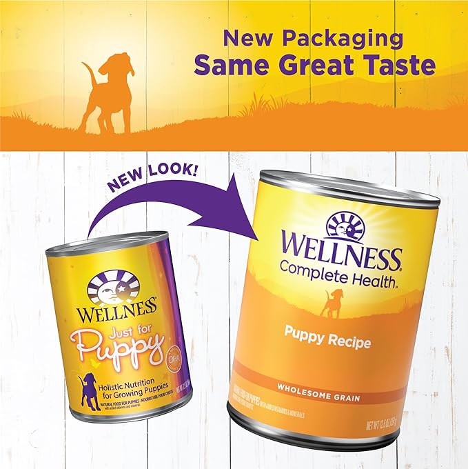 Wellness Complete Health Natural Wet Canned Puppy Food, Puppy Chicken &amp; Salmon 12.5-Ounce Can (Pack of 12)