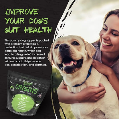 Origins 5-in-1 Dog Supplement - Powdered Food Topper w/Natural Heirloom Pork Protein- Supports Healthy Digestion, Skin, and Coat - Helps Reduce Itching &amp; Joint Inflammation (2 lbs)