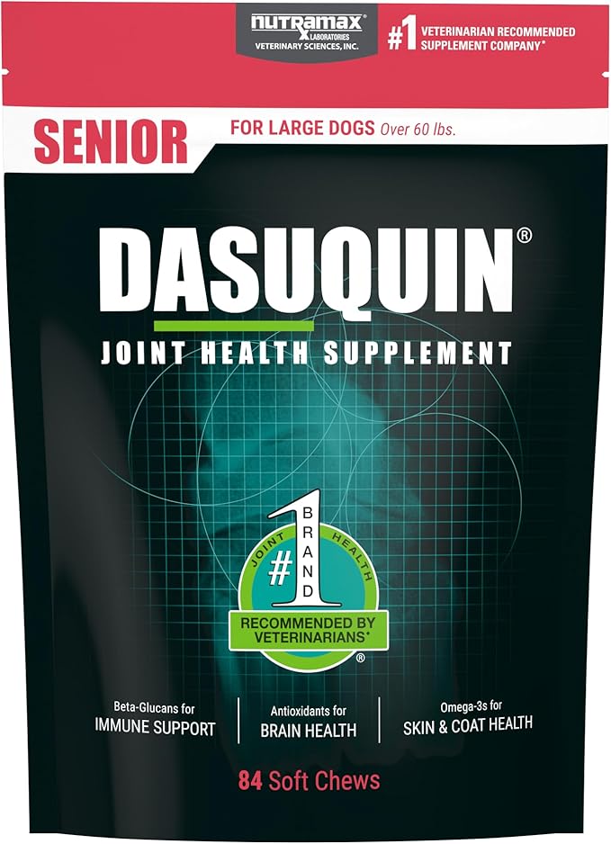 Nutramax Dasuquin Joint Health Supplement for Large Senior Dogs – for Immune Support, Skin &amp; Coat Health, and Brain Health, 84 Soft Chews