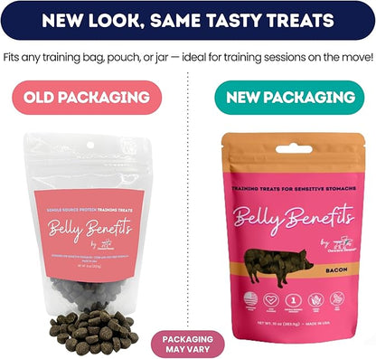 Training Treats for Dogs - Soft Bacon - Low Calorie Dog Training Treats for Sensitive Stomachs with Single Source Premium Protein, Corn Free, &amp; Soy Free Formula - 10 oz