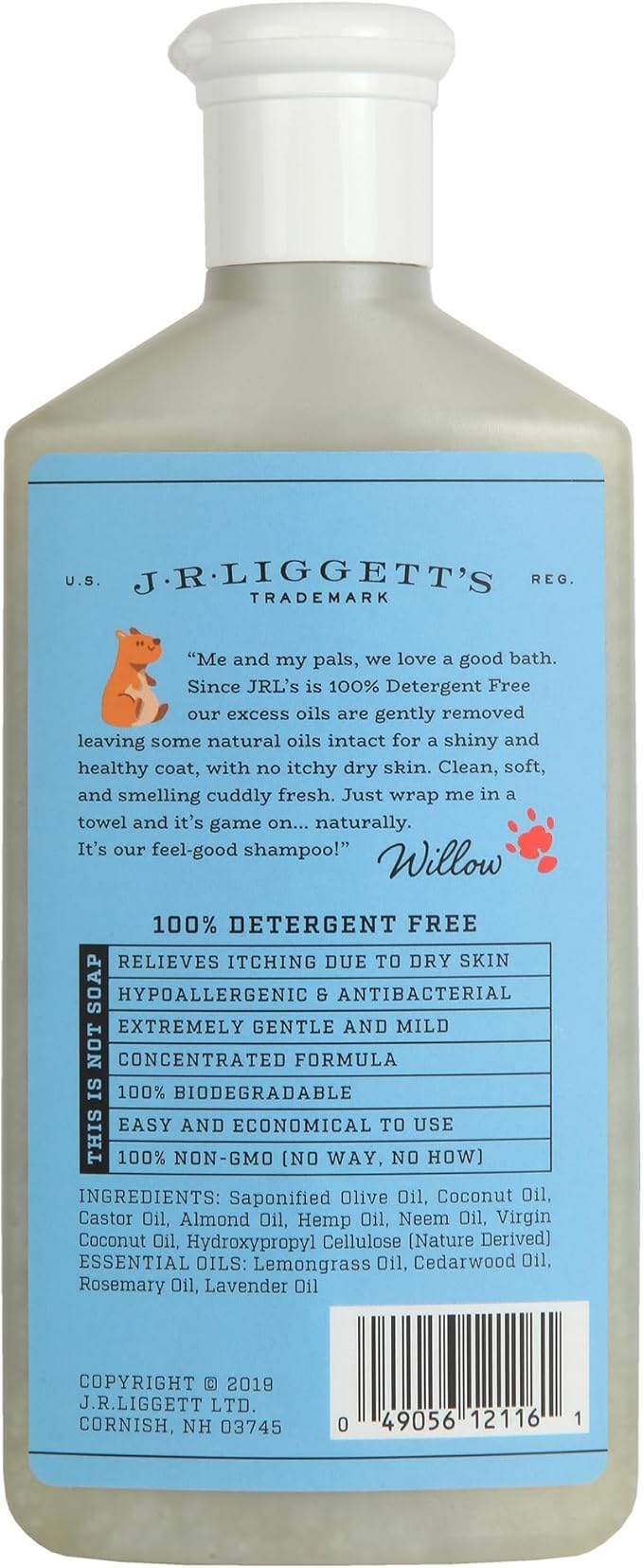 JR Liggett’s Natural Liquid Small Animal Shampoo for Sensitive Skin - 100% Detergent Free, Non-GMO &amp; Biodegradable - Tear-Free, Hypoallergenic Formula Soothes Dry Itchy Skin - 8.45 fl oz