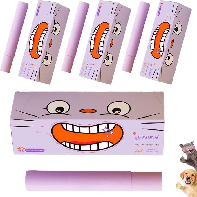 Pet Toothbrush Pen &amp; Oral Repair Gel for Dogs &amp; Cats – Teeth Cleaning Pen, Natural Plant Substance Tartar Remover for Repairing Pets&