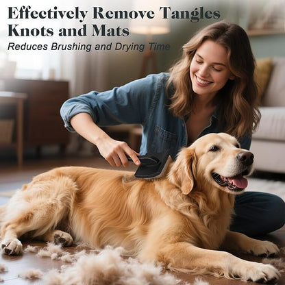 2PCS Slicker Brush for Dogs &amp; Pet Comb,Professional Dog Grooming Brush (Goldendoodles,Poodles,Labradoodles) with Extra Long Pins to Effectively Remove Tangles, Knots and Mats (Black)