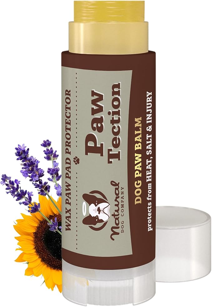 Natural Dog Company PawTection Balm for Dogs, Dog Paw Protector, Moisturizing Dog Paw Balm for Dry, Cracked Pad, Protects Paw from Extreme Weather, Paw Lotion for Allergies &amp; Itching (0.15 oz Stick)
