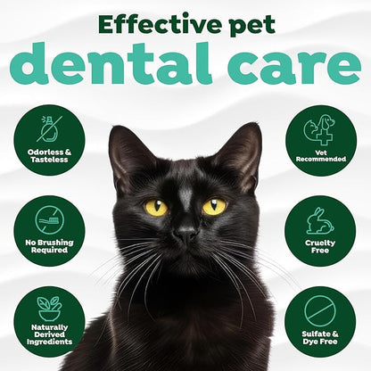 TropiClean Fresh Breath Water Additive for Cats, Cat Teeth Cleaning and Breath Freshener Solution, Complete No Brushing Dental Care, 16 oz.