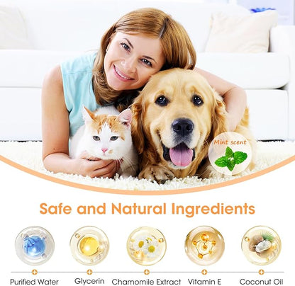 Dog Teeth Cleaning Wipes, Wider Dog Dental Wipes for Teeth, Reduce Plaque &amp; Tartar, Freshen Breath,Safe&amp; Natural Pet Dental Finger Wipes for Dogs Cat, Dog Tooth Wipes Finger,50 Ct, Mint Flavor