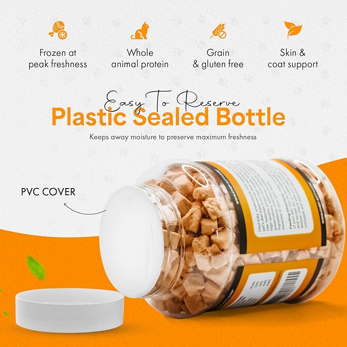 Freeze-Dried Salmon Treats for Cats &amp; Dogs – 100% Wild Caught, Single Ingredient, High-Protein, Healthy Snack – No Additives or Preservatives – 2.6oz - Inspected &amp; Tested in USA