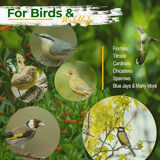 Wildlife Sunflower Hearts &amp; Chips for Bird Feeding and Wildlife Bird attracting, Non-GMO and USA Grown, 25 lbs