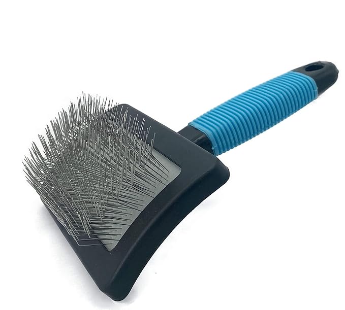 Dog Brush for Long Haired Dogs - Large Firm Slicker Brushes for Poodles, Goldendoodles &amp; Shedding Grooming - Soft Massage Stainless Steel Pins (25mm/1") - Gentle Pet Grooming Wire