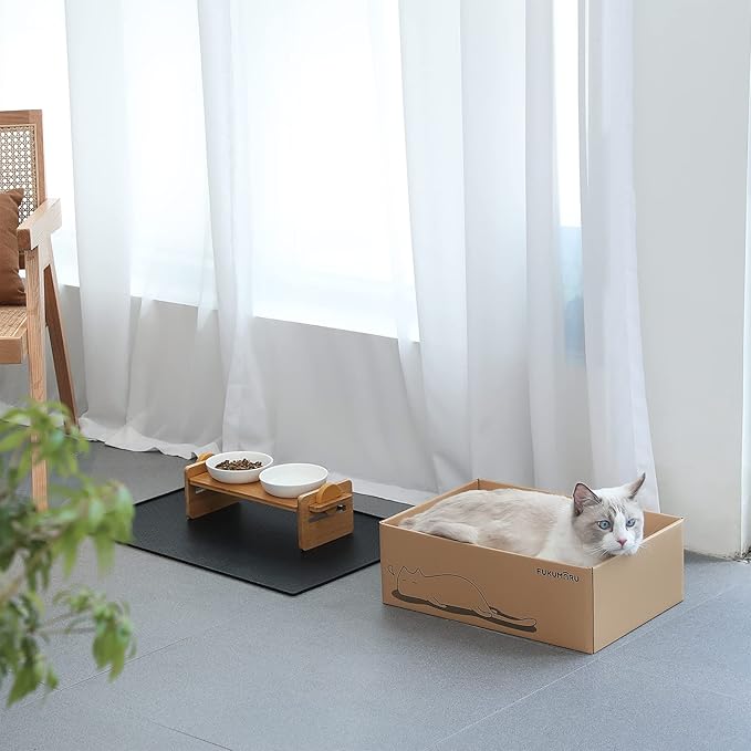 FUKUMARU 5 PCS Cat Scratching Boards, 11.4 Inch Width Ex-Large Cat Scratcher Box, Reversible Cardboard Scratchers for Indoor Cats, Cat Scratch Box for Large, Medium and Small Cats, Protect Furniture