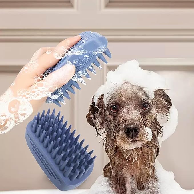 Dog Brush Kit for Grooming Short &amp; Long Haired Dogs &amp; Cats, 4-in-1 Pet Grooming Set with Self-Cleaning Slicker Brush, Deshedding Tool, Shampoo Bath Comb, Massge Comb (Pink Black)