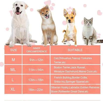 Inflatable Dog Cone Collar with Enhanced Anti-Licking, Soft Neck Donut for Dogs Cats, Recovery Pet Cone Collar After Surgery for Large Medium Small Dogs (Yellow Flower, Large)