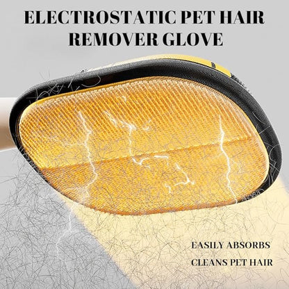Pet Hair Removal Gloves, Pet Grooming Gloves, Electrostatic Pet Hair Remover Glove for Cats &amp; Dogs, Washable Reusable Pets Hair Remover Tool for Clothing, Furniture, Couch, Car Seat, Curtain (2)