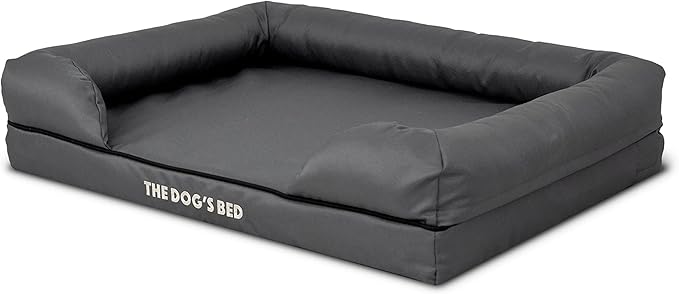 The Dog’s Bed Medium Oxford Grey 30x23.5, Memory Foam, Pain Relief: Arthritis, Hip &amp; Elbow Dysplasia, Post Surgery, Lameness, Supportive, Calming, Waterproof Washable Cover, Veterinary Approved