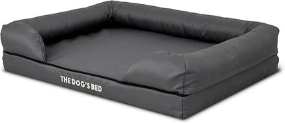 The Dog’s Bed Medium Oxford Grey 30x23.5, Memory Foam, Pain Relief: Arthritis, Hip &amp; Elbow Dysplasia, Post Surgery, Lameness, Supportive, Calming, Waterproof Washable Cover, Veterinary Approved