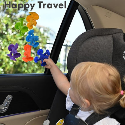 Unique Suction Bath Toys for Baby Kids Ages 1-3, No Hole Bath Toy Silicone Animal Sensory Fidget Toys for Baby Tray Window Travel, 6 PCS
