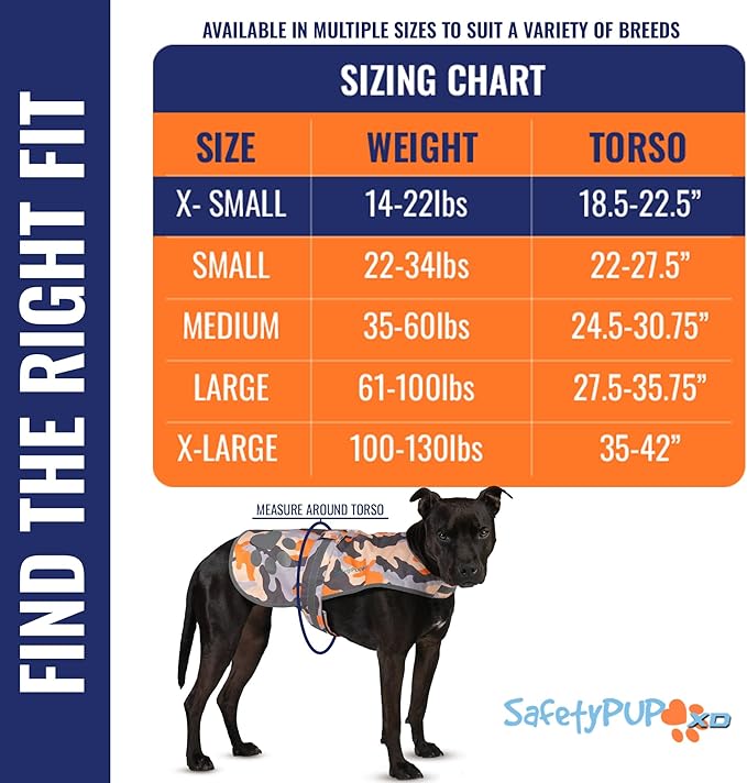 Dog Reflective Vest – Hi-Vis Fluorescent Visibility That Helps to Safeguard Your Pet On/Off Leash in Urban &amp; Rural Areas (Camo, X-Small)