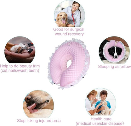 CuteBone Inflatable Dog Cone Alternative for Large Dogs After Surgery-Double Adjustable Neck Range P23SO00101XL
