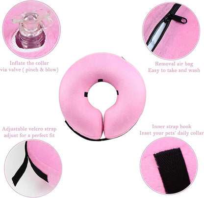 Katoggy Protective Inflatable Recovery Collar, Soft Blow-up Dog Cone Collar, Pet Donut Cone Collar, Comfy Elizabethan Collar After Surgery for Large Dog to Prevent from Biting &amp; Scratching, Medium
