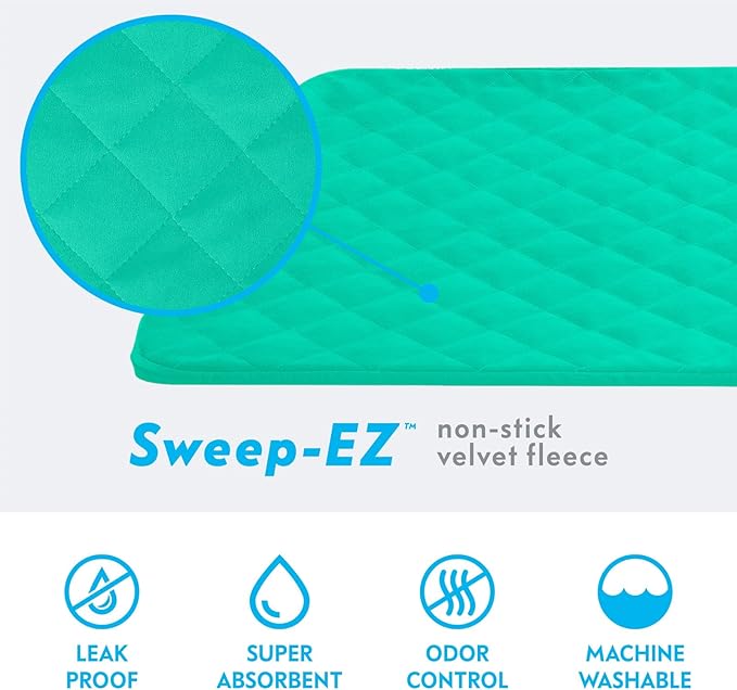 Paw Inspired Fitted Fleece Liners for Ferret Nation, Critter Nation Cage for Ferrets, Rats, Chinchillas, Hedgehogs &amp; Other Small Animals (Green, Double Unit Set)