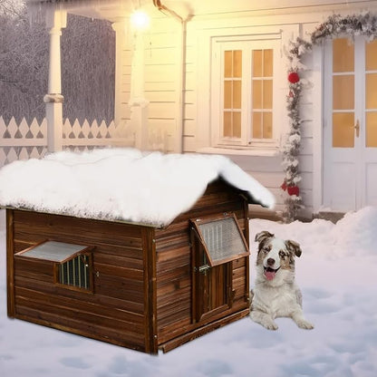 Big Outdoor Dog House for Large Breed Dogs with Removable Floor&amp;Roof,Dog House Outdoor Weatherproof Warm Dog Houses for Medium Dogs,Heavy Duty Large Indoor Pet House,3XL-54.33"(D) X42.13(W) X46.46(H)