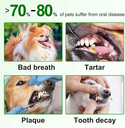 ALIVO Dental Teeth Cleaning Wipes for Dogs &amp; Cats, Remove Bad Breath by Removing No-Rinse Dog Finger Toothbrush, Disposable Gentle Cleaning Pet Dental Care Wipes, 50pc