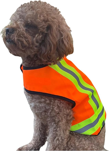 Reflective Dog Vest – Fluorescent Orange | High-Visibility, Water-Resistant Safety Jacket with Adjustable Fit for Day &amp; Night Walks, Hiking, Hunting, and Outdoor Use (Small)
