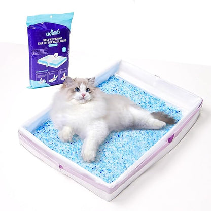 36 Count Litter Box Liners, Waste Bags Compatible with Pet-safe ScoopFree Self-Cleaning Litter Box Tray, Drawstring Litter Bags for Reusable Tray, Pre-Separated (38" L x 14.5" W x 7.8" H)