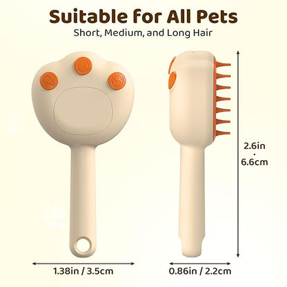 Steam Cat Brush, 6-in-1 Dog Brush Spritz Defur Comb, Steamy Skin Friendly Deshedding Grooming Tool, Suitable for Shedding &amp; Haired Pets, Pet Supplies Accessories,Yellow