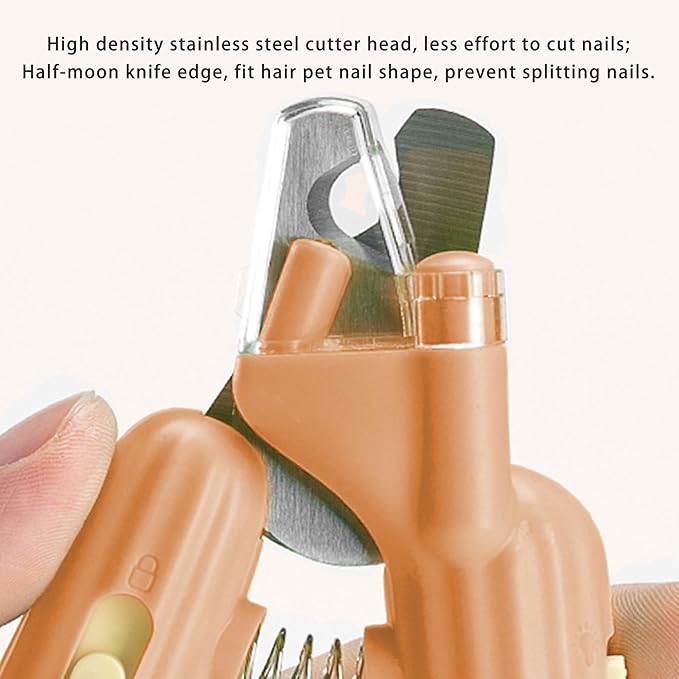 Cactus Shaped Cat Nail Clippers - Durable, Ergonomic Pet Grooming Tool for Cats &amp; Kittens - Safe, Sharp, and Comfortable Claw Trimmer(Orange)
