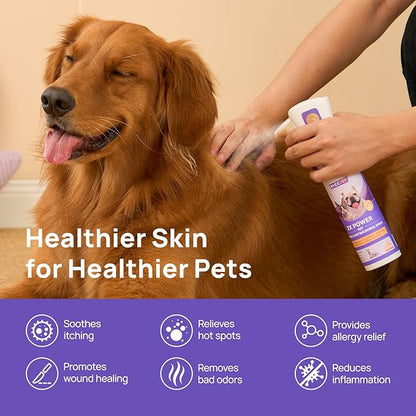 HICC PET Dog Hot Spot Treatment Spray, Itch Relief for Dog Care&amp; Cat Care, 2X Strength for Dog Wound Care, Alleviate Dry Itchy Skin, Allergies, Inflammation, Dog Skin Irritation Treatment, 10 fl oz