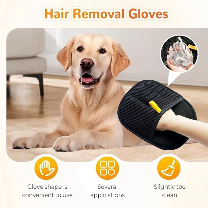 Pet Hair Removal Glove - Cat &amp; Dog Electrostatic Hair Remover Grooming Glove,Suitable for All Pets 2Pcs