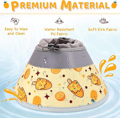 Cat Cone Collar Soft to Stop Licking, Adjustable, Foldable Lightweight Kitten Cones After Surgery Recovery for Cats &amp; Kittens, Cat Cone Alternative (Orange, L)